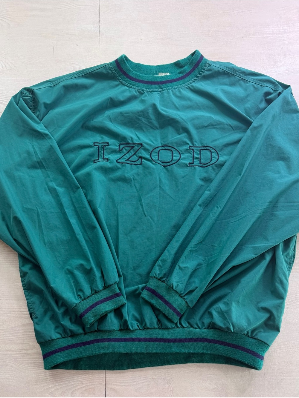 IZOD Teal lightweight Crewneck Sweatshirt with Contrast Trim